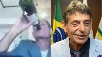 Juiz Milton Lívio Lemos Salles, que apareceu em sessão do TJMG bebendo vinho e fumando, gravou vídeo após repercussão de caso. Foto: Reprodução/Redes sociais