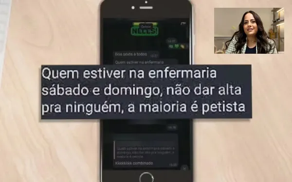 Mensagem enviada pela médica. Foto: Reprodução
