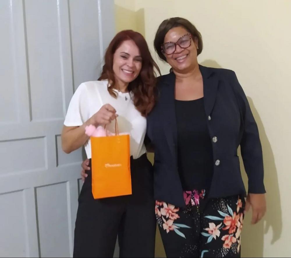 Taíse Marques, coordenadora da câmara e Lua Trindade