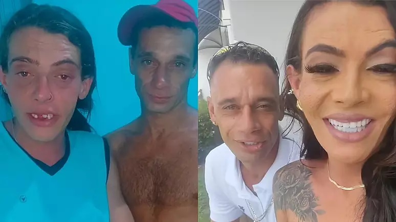 Moradores da rua, 'Casal Maloka' ganha sorriso novo. Foto: Reprodução/TikTok / Bons Fluidos