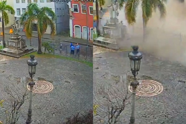 Prédio desabou nessa manhã Crédito: Reprodução