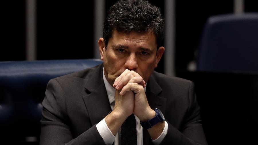 O Senador Sergio Moro em sessão do Senado. Foto: Pedro Ladeira/Folhapre