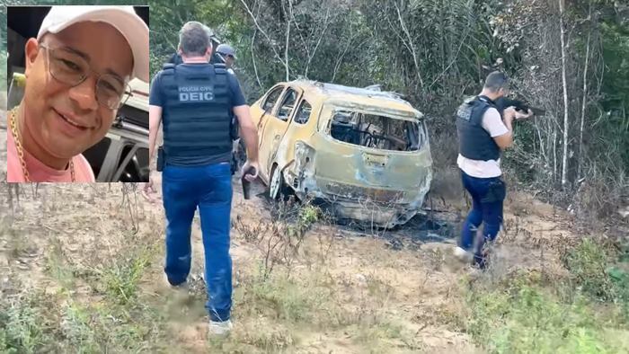 arro de taxista que está desaparecido é encontrado queimado. Foto: Reprodução/Alô Juca