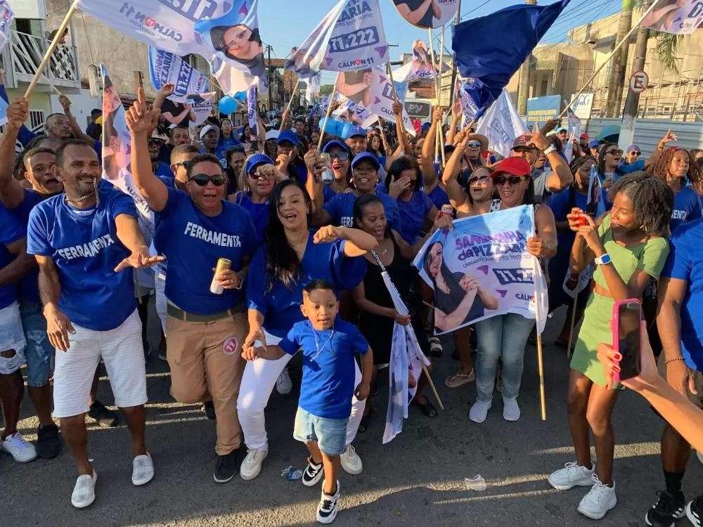 Sandrinha Carmo (PP), durante Caminhada política em São Francisco do Conde. Foto: Reprodução /Redes Sociais