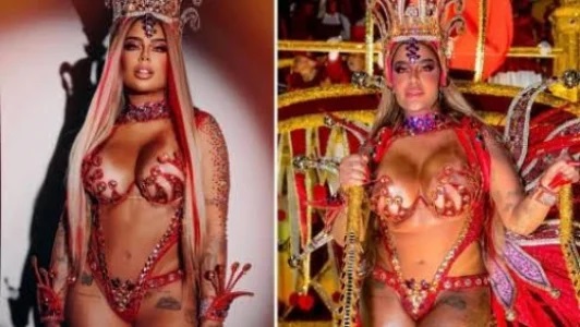 Rafaella Santos foi criticada por internautas após desfile no Salgueiro (Foto: Reprodução)