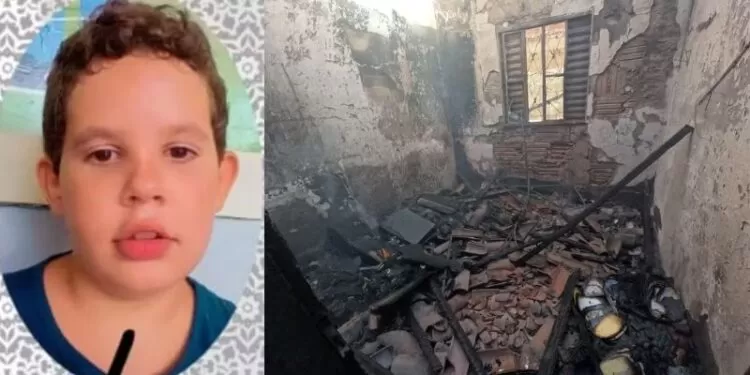 Casa destruída após incêndio em Barreiras. Foto: Divulgação/Corpo de Bombeiros 