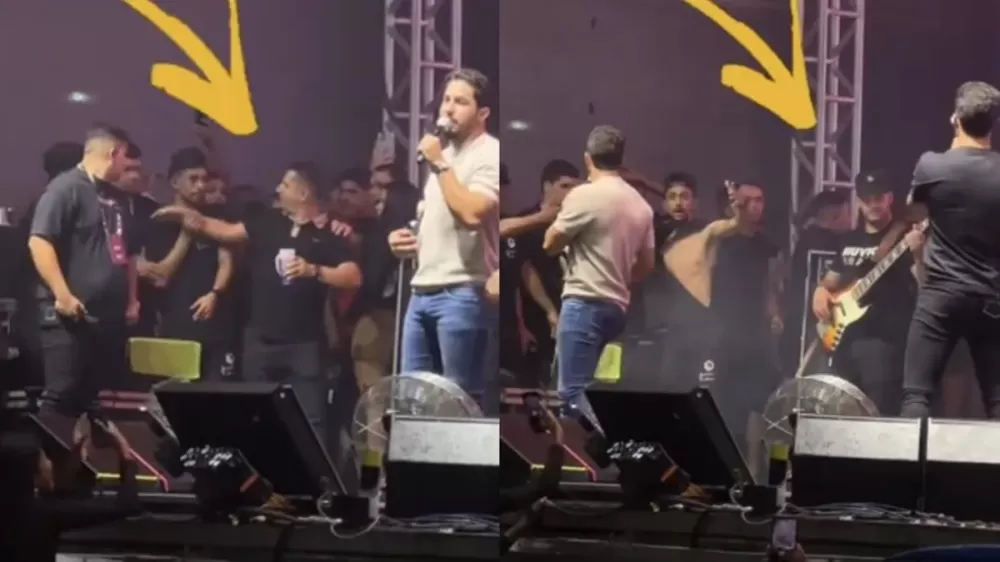 Confusão aconteceu no palco. Foto: Reprodução | Instagram