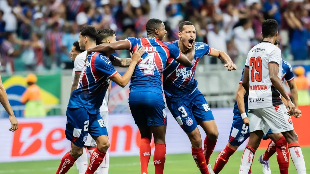 Bahia vence Vitória por 2 a 0 e abre vantagem na final do Campeonato Baiano. Foto: Reprodução