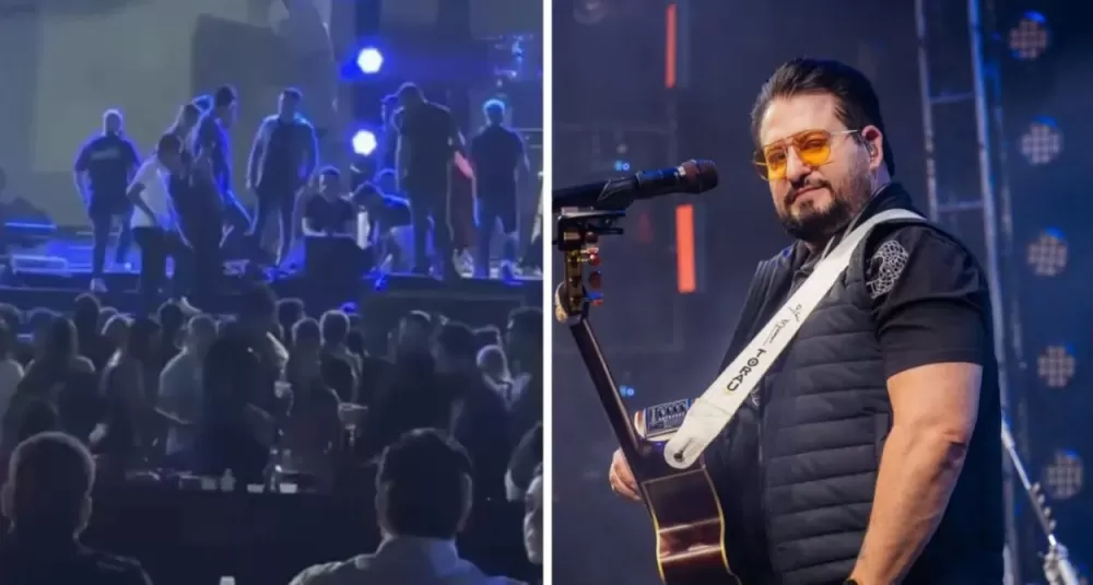 Sertanejo Marrone cai do palco, bate a cabeça e é internado. Foto: Reprodução