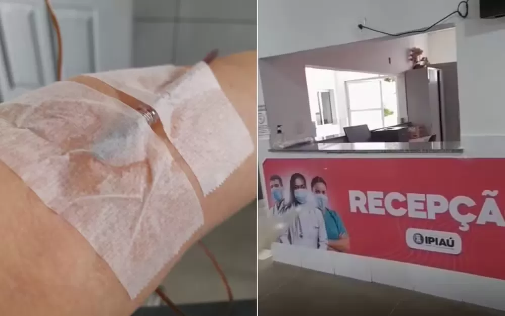 dosa é esquecida dentro de unidade de saúde no interior da Bahia enquanto tomava medicação intravenosa. Foto: Arquivo Pessoal