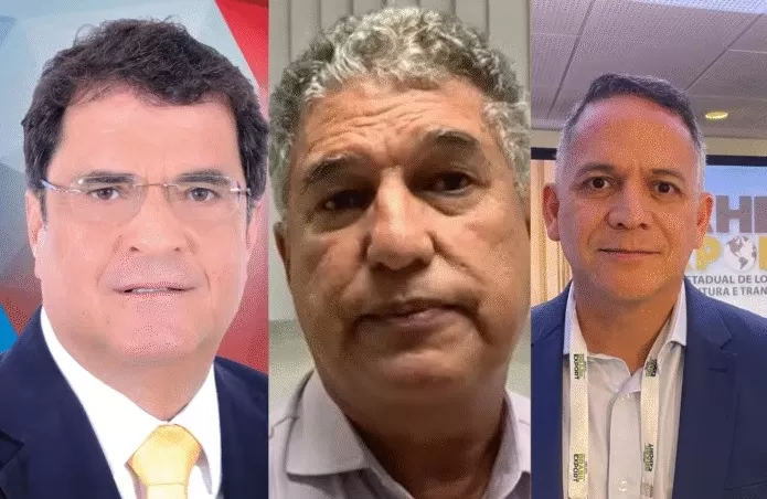 Os secretários Pablo Barrozo, da Agricultura (Seagri), e Ângelo Almeida, do Desenvolvimento Econômico (SDE), e o Deputado Rosemberg Pinto (PT).