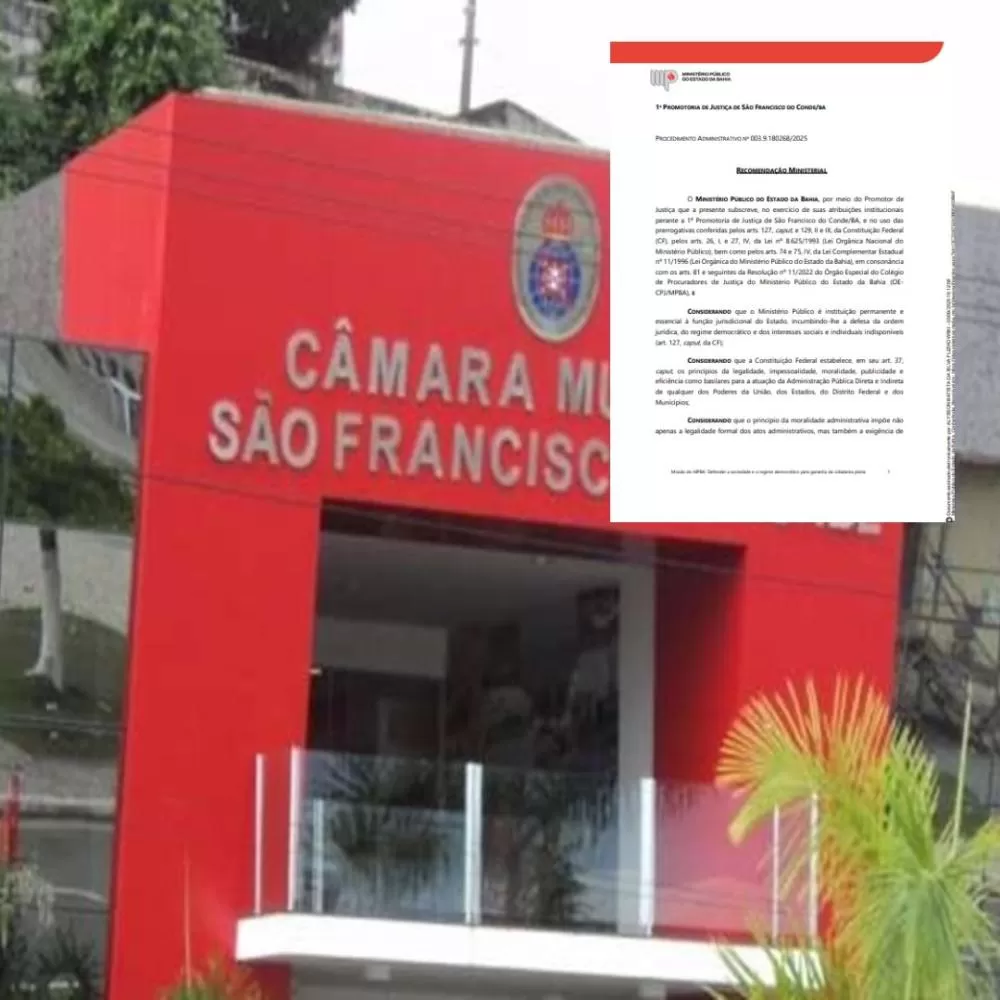 MP recomenda anulação de dispensa de licitação da Câmara de São Francisco do Conde. Foto: Montagem
