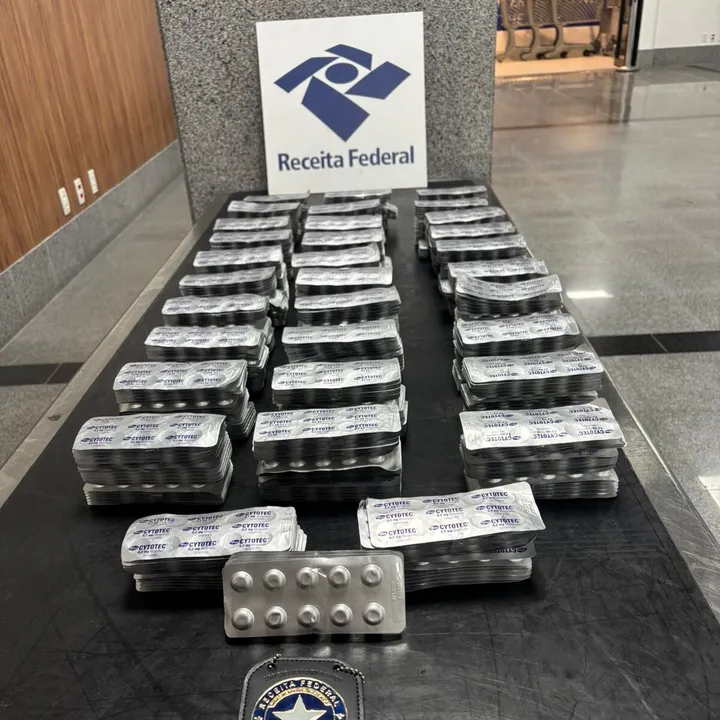 Foram apreendidos 9.500 comprimidos de Cytotec no aeroporto de Salvador. Foto: Reprodução/Internet