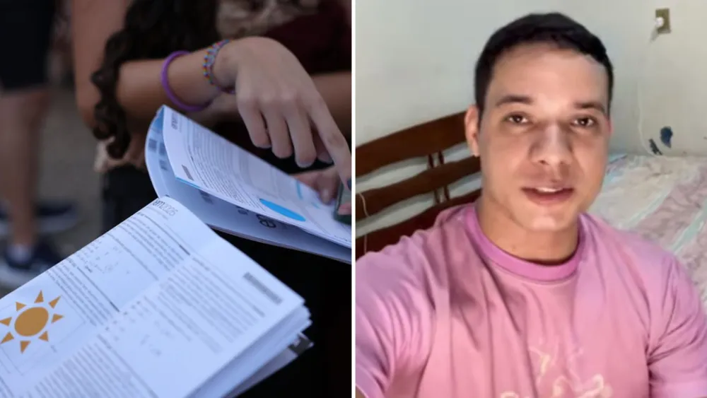 Estudante de medicina diz ter participado de pré-teste do Enem e utilizado as questões resolvidas por ele para montar material de cursinho próprio. Foto: Redes Sociais 
