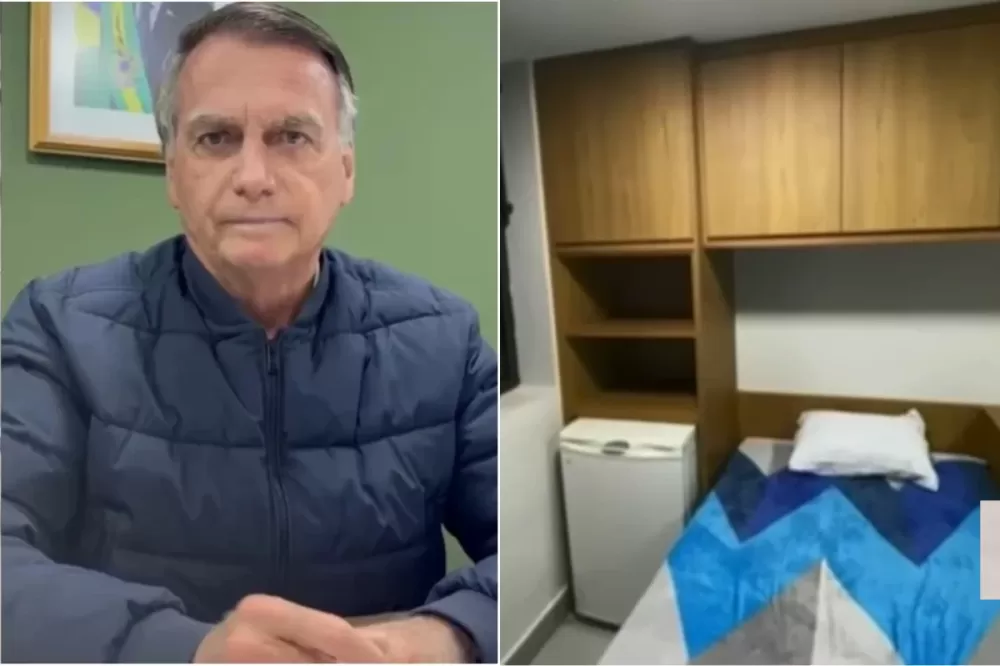 Prisão de Bolsonaro: banheiro privativo, ar-condicionado, TV e frigobar. Foto: Reprodução/Internet
