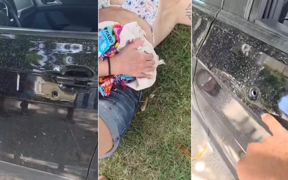 Tiros atingiram o carro que as turistas estavam na cidade de Prado. Foto: Redes sociais