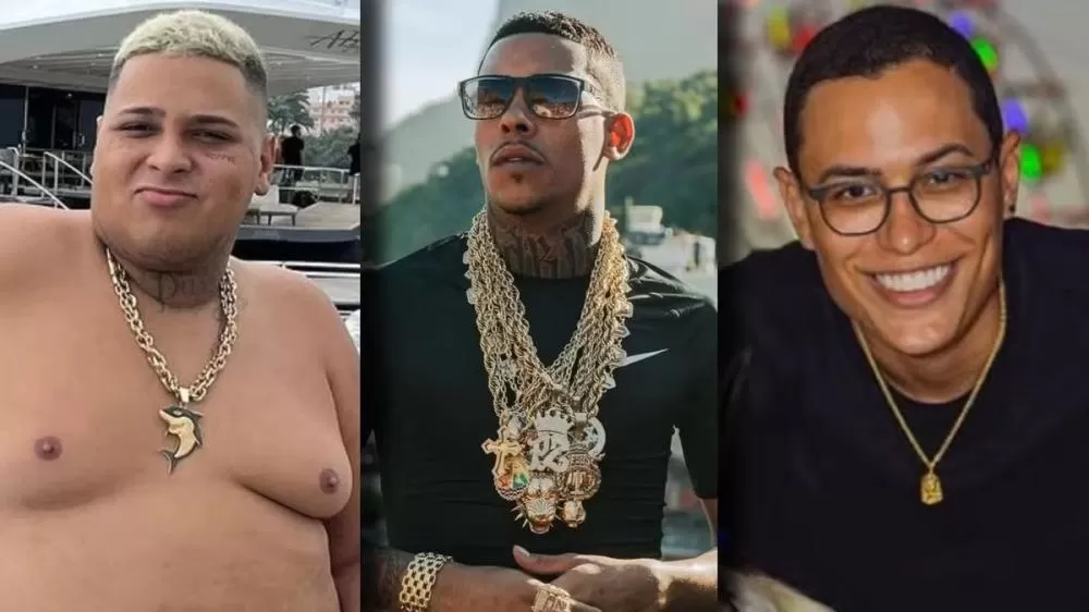 Os cantores MC Ryan e Poze do Rodo, e o nfluenciador Raphael Sousa Oliveira. Foto: Reprodução/Internet