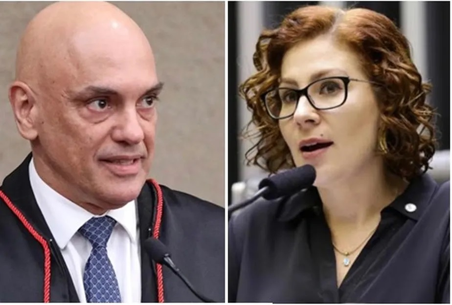 O ministro Alexandre de Moraes e a deputada federal Carla Zambelli. Agência O GLOBO/ Câmara