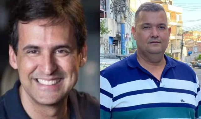  Secretário Luciano Sandes e vereador Gordinho da Favela são alvos de operação em Salvador. Foto: Reprodução/TV Bahia